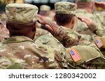 US soldier salute. US army. US troops. Military of USA.