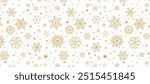 Christmas background with gold snowflakes and stars pattern