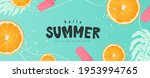 Colorful Summer background layout banners design. Horizontal poster, greeting card, header for website
